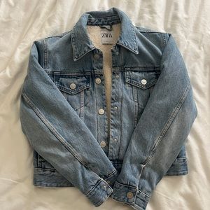 Zara fleece lined jean jacket NWOT